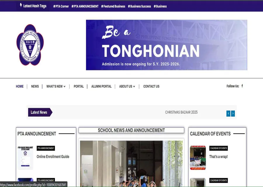 Philippine Tong Ho Institute Inc. school website